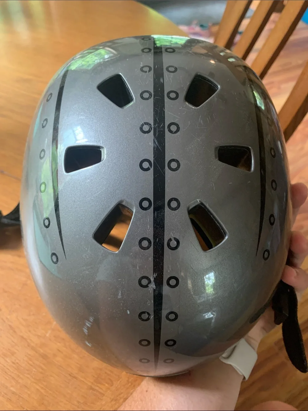 Nutcase Grey Helmet with Neon Green Accents size Y